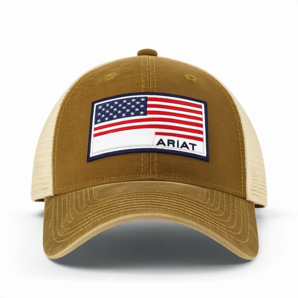 ARIAT Men's FF OSFM Flag Cap, Tan