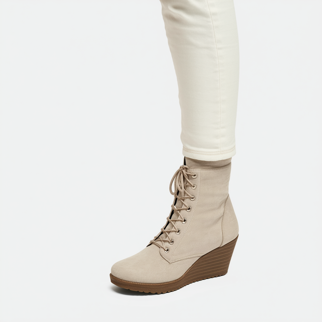 Anne Klein Women's Lace Up Wedge Bootie Fashion Boot