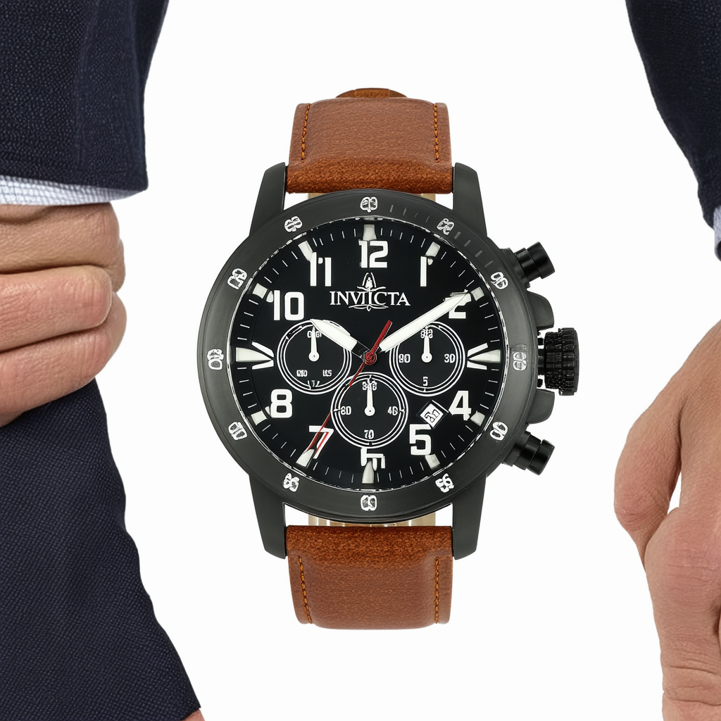 Invicta Men's 12313 Aviator Analog Display Swiss Quartz Brown Watch