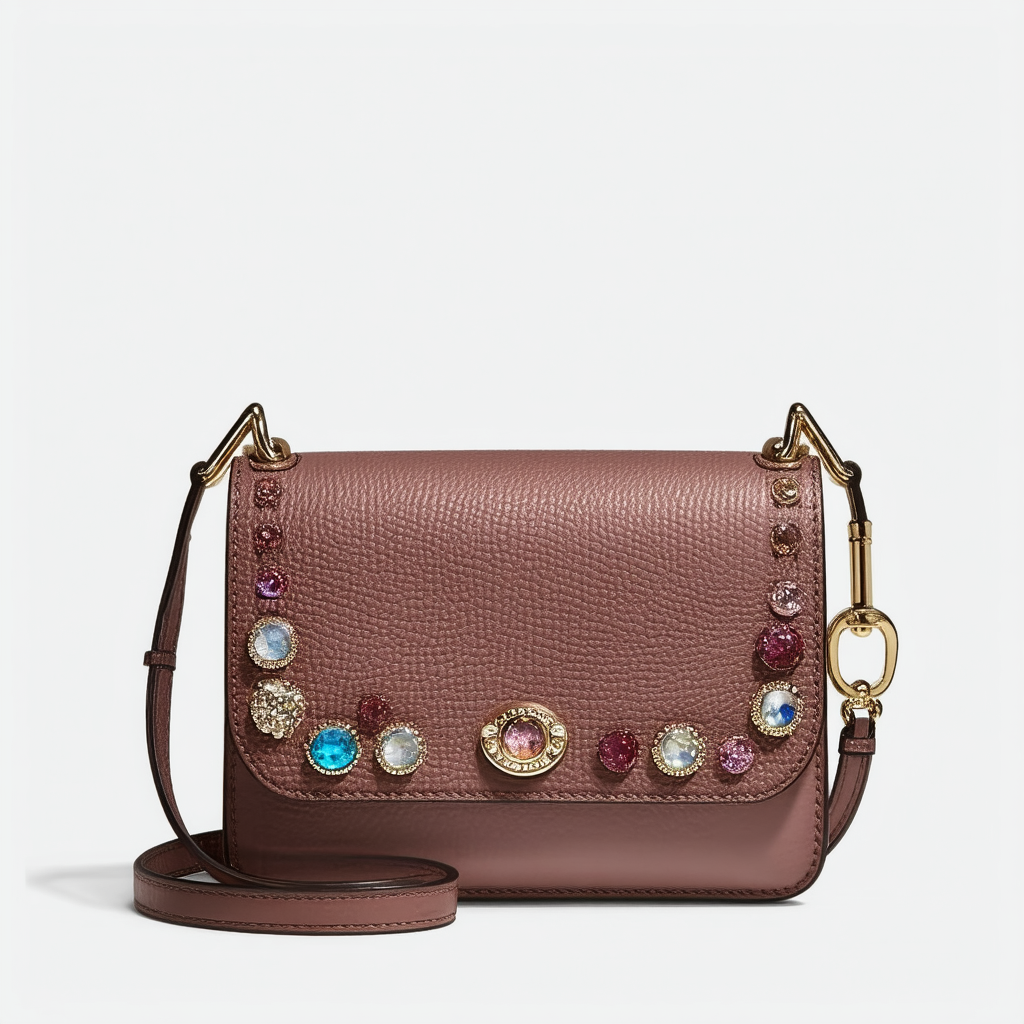COACH Womens Georgie Gem Crossbody In Pebble Leather