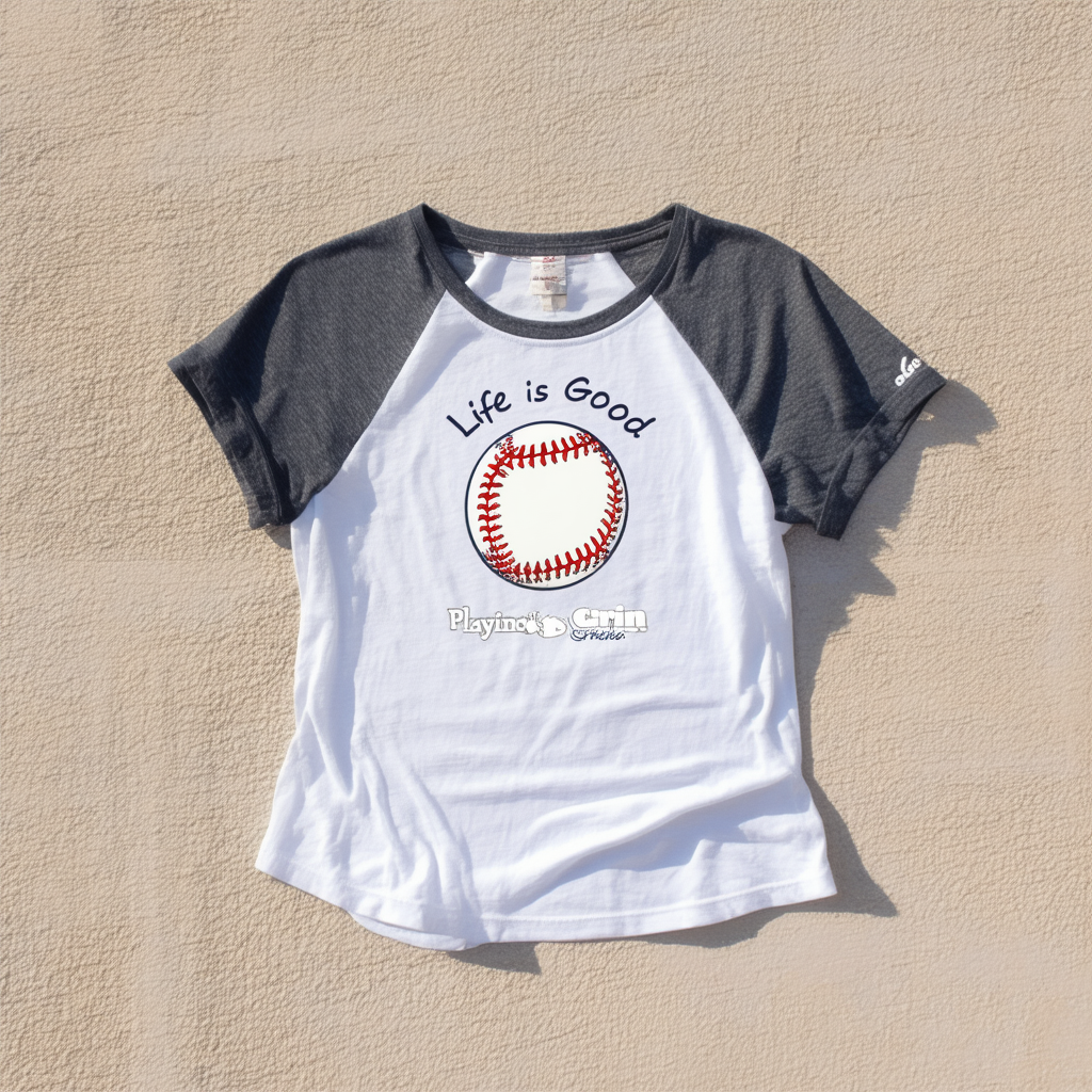 Life is Good Women's Baseball Playing to Grin Tee
