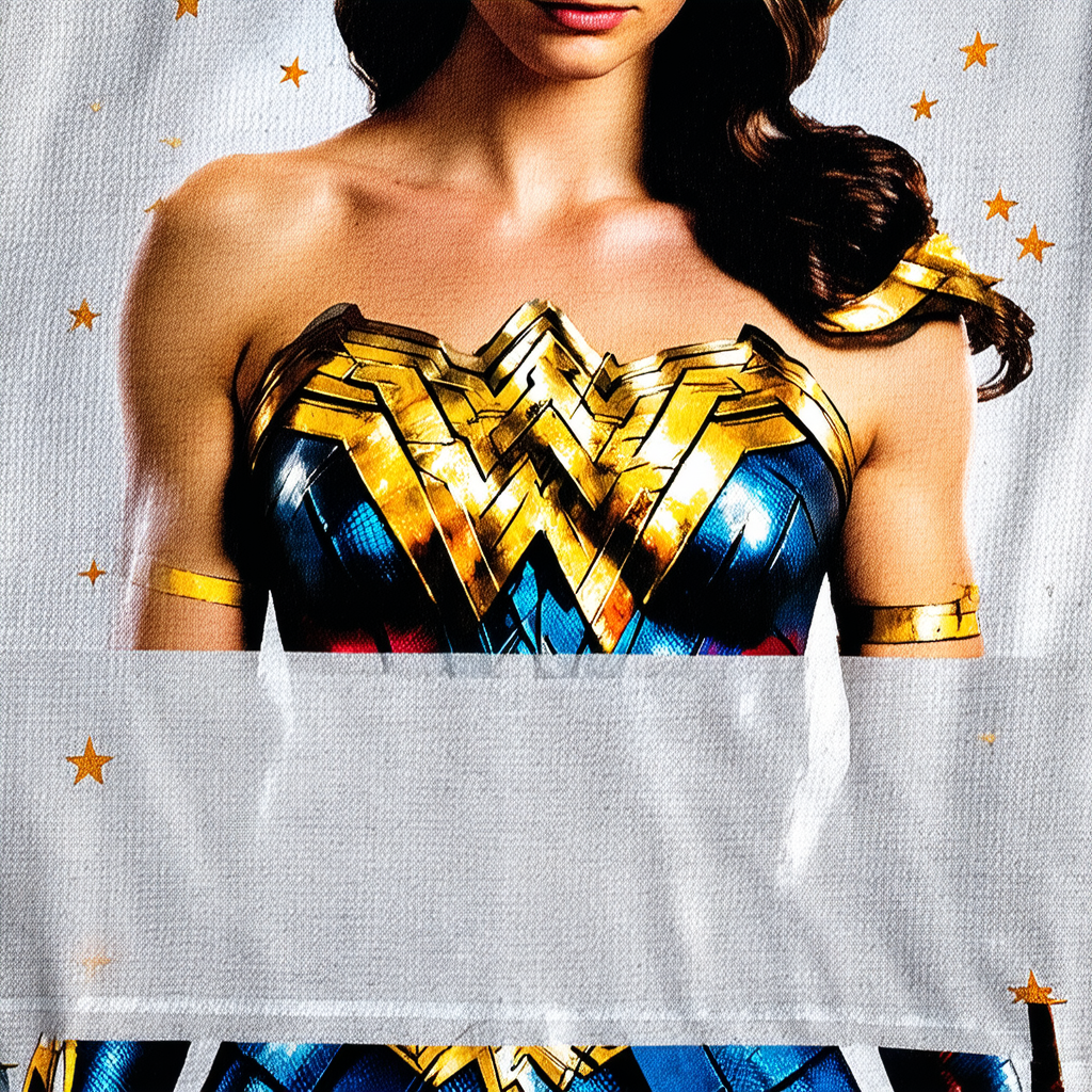 DC Comics Girls' Wonder Woman Gold WW Logo and Stars T-Shirt