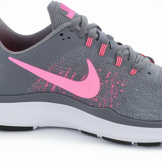 Nike Womens Flex Trainer 5 Running Shoe,  Cool Grey/White/Pink Pow/Dark Grey - 7 B(M) US