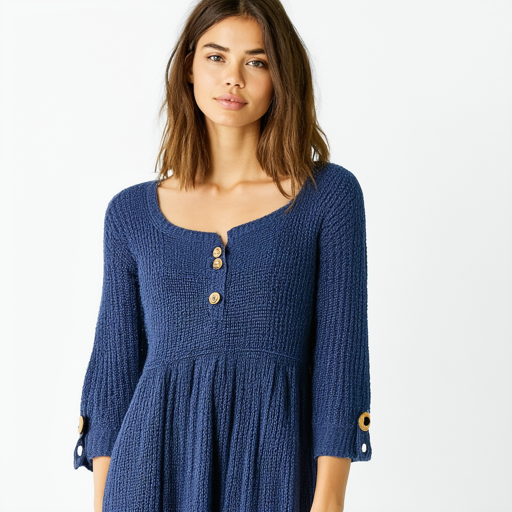 Lucky Brand Women's Button Sleeve Knit Dress