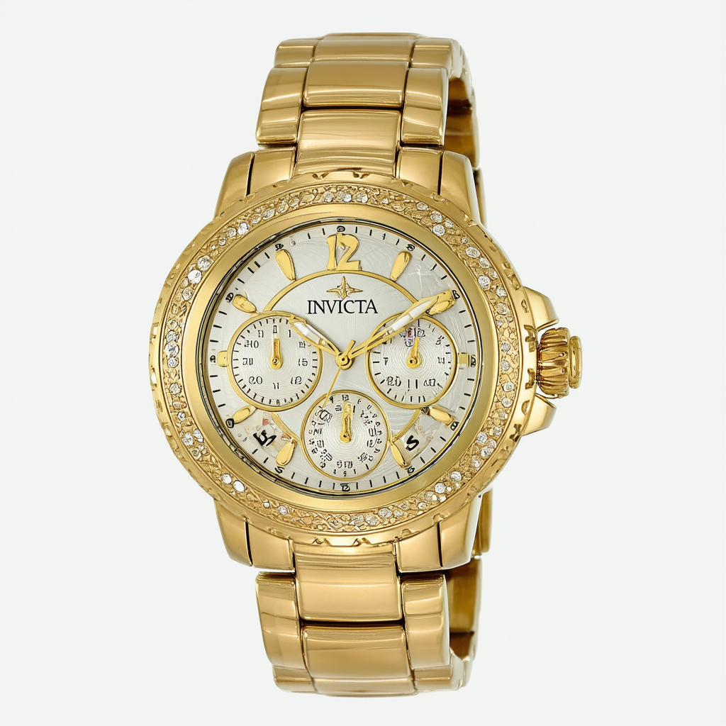 Invicta Women's 32295 Objet D Art Automatic 3 Hand Gold Dial Watch