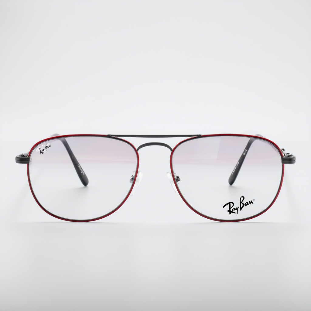 Ray-Ban RX6295 Eyeglass Frames 2804-51 - Top Red On Black RX6295-2804-51