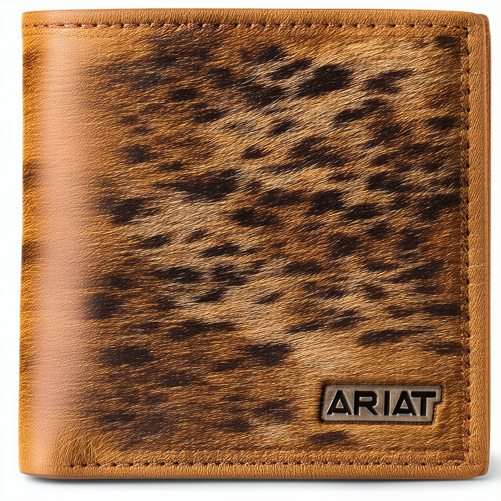 ARIAT Men's Hair-On Trifold Wallet Medium Brown One Size