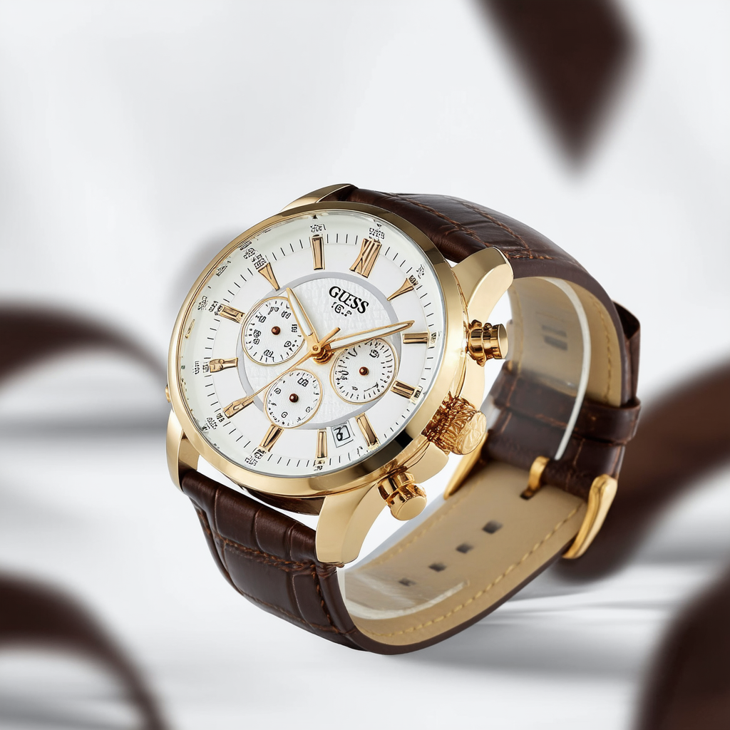 GUESS Gc-1 Brown Leather Timepiece