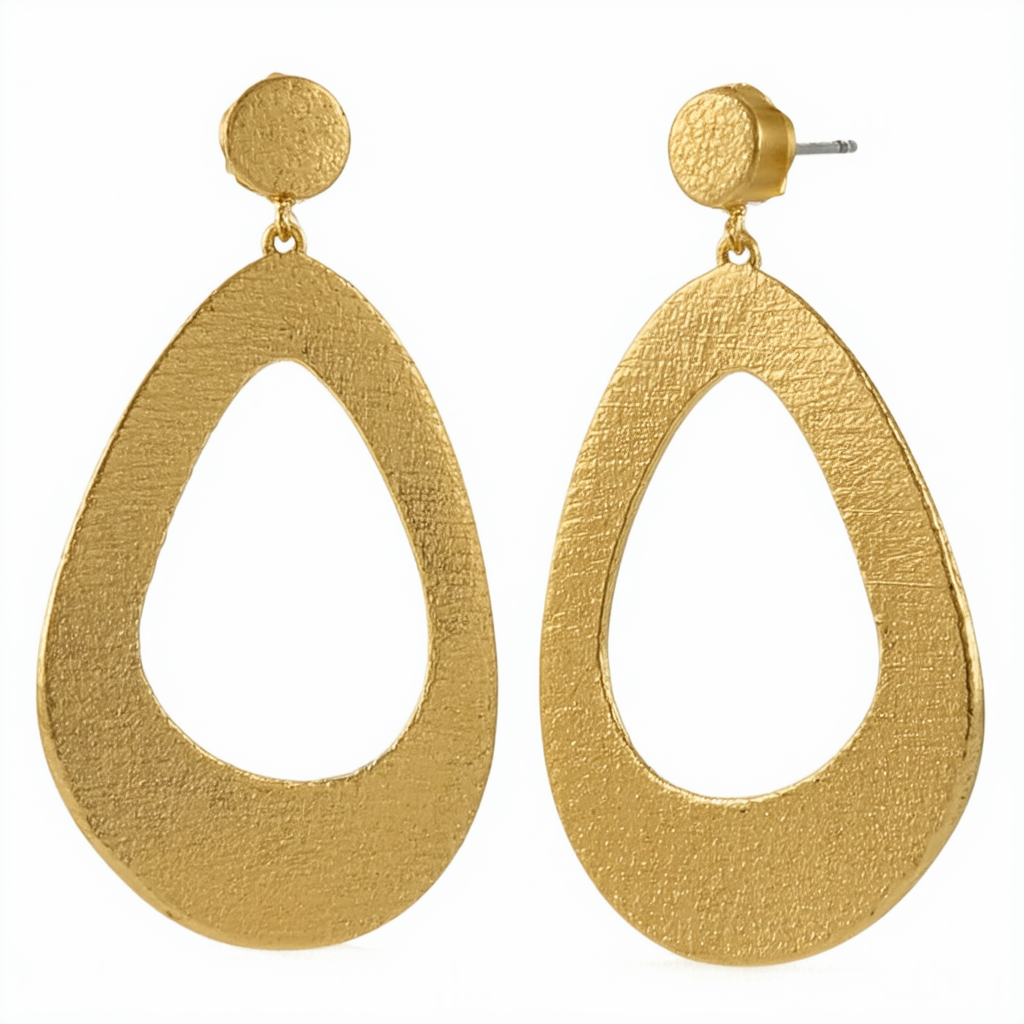 Lucky Brand Gold Open Drop Earrings