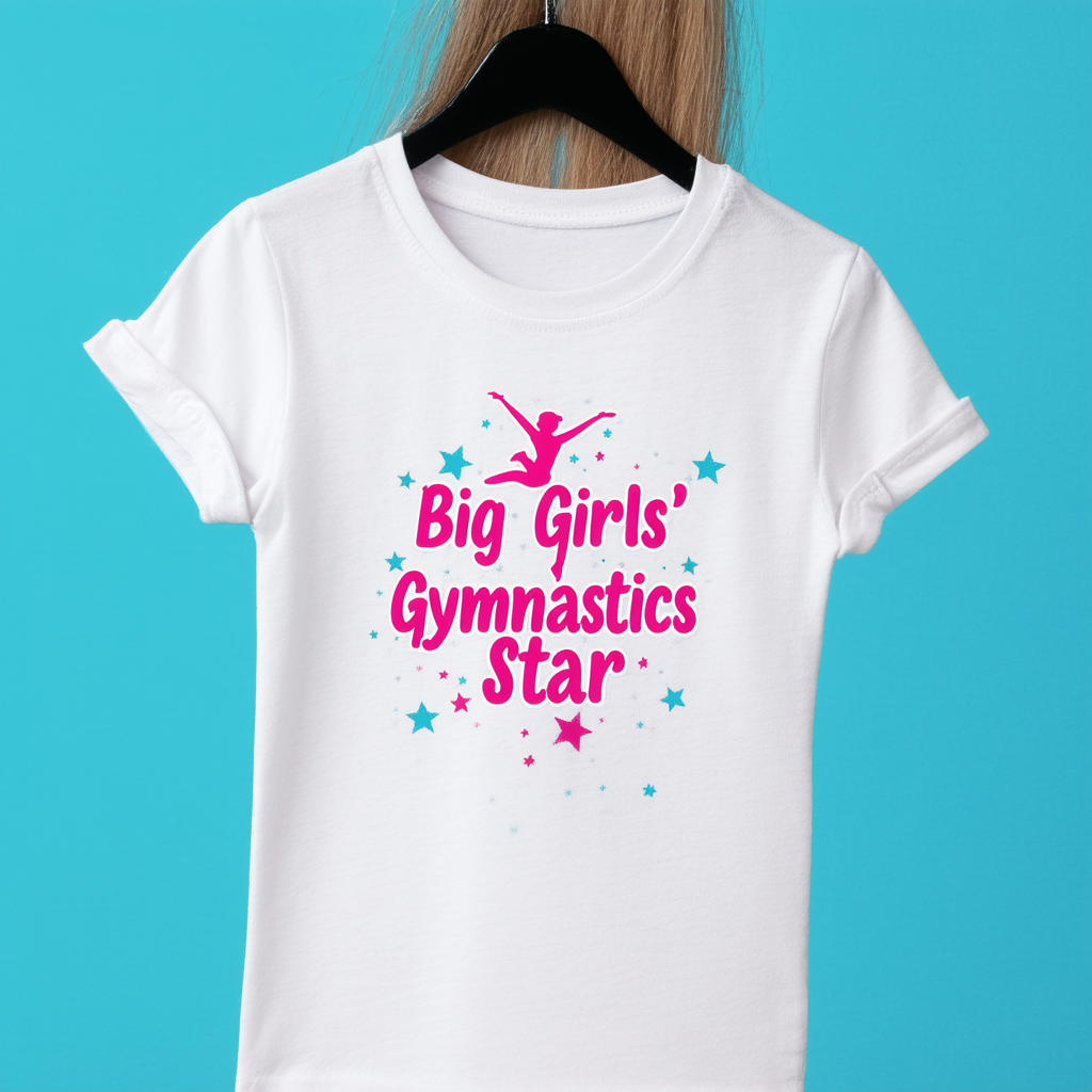 Threadrock Big Girls' Gymnastics Star Fitted T-Shirt