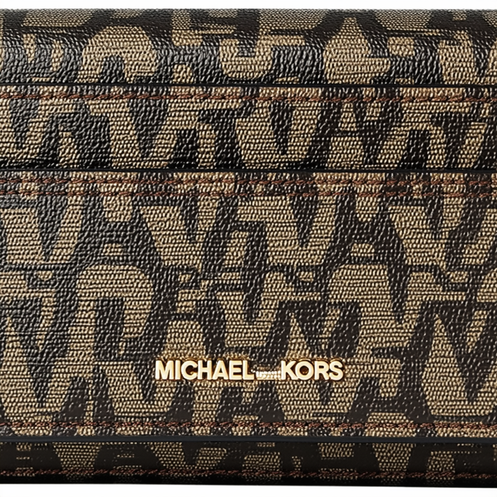 MICHAEL Michael Kors Signature PVC Flap Large Wallet Brown