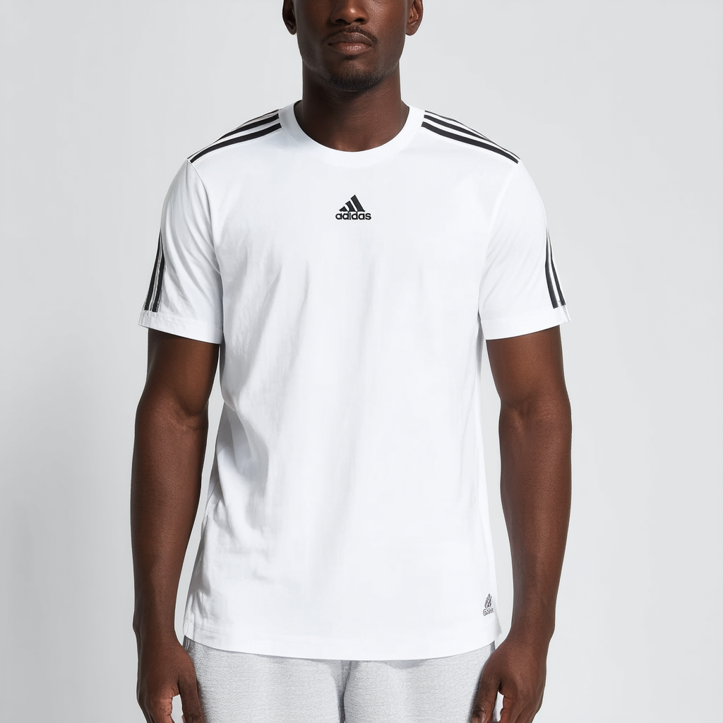 adidas Originals mens 3-Stripes Tee White/White Large