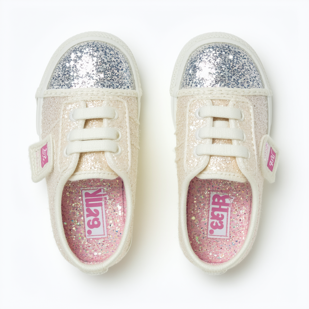 Keds Baby-Girl's Champion Glitter Crib, Cream, 4 Medium US Toddler