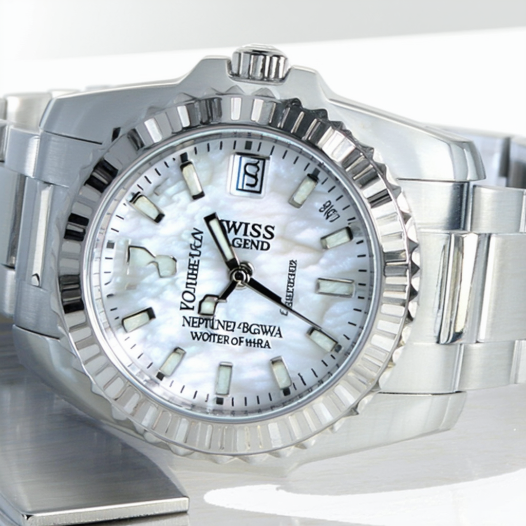 Swiss Legend Women's 11844-BGWRA Neptune White Mother-Of-Pearl Dial Watch