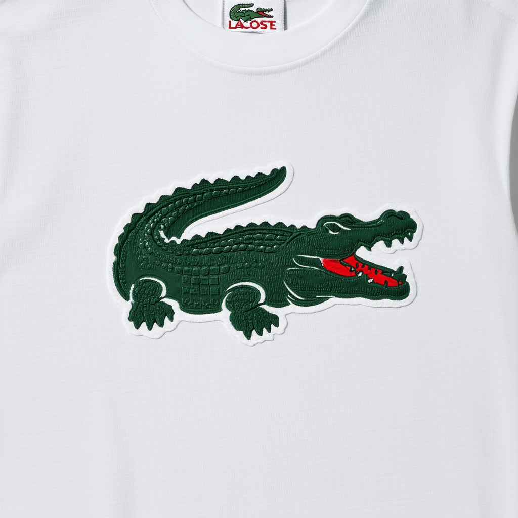 Lacoste Men's Short Sleeve Flocked Graphic Croc T-Shirt