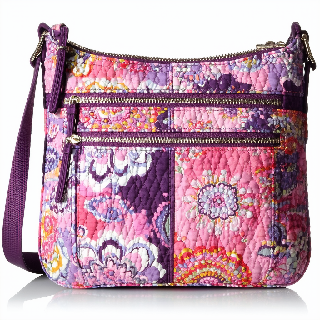 Vera Bradley Women's Signature Cotton Triple Zip Hipster Crossbody Purse