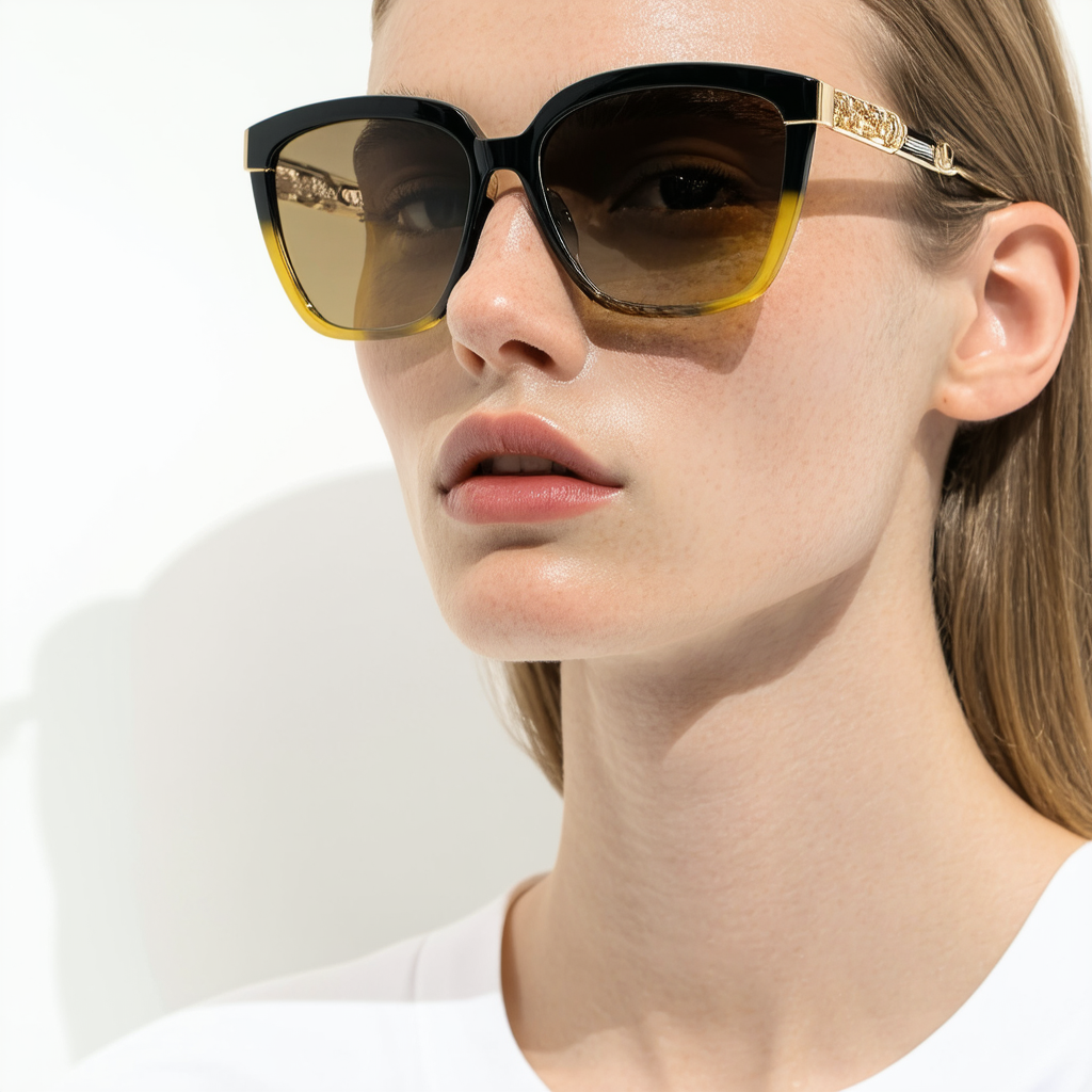 Gucci GG3611/S Sunglasses-0N3B Black/Yellow Gold (HA Brown Gradient Lens)-57mm