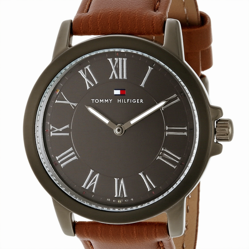 Tommy Hilfiger Women's 1780687 Round Dial Brown Leather Strap Watch