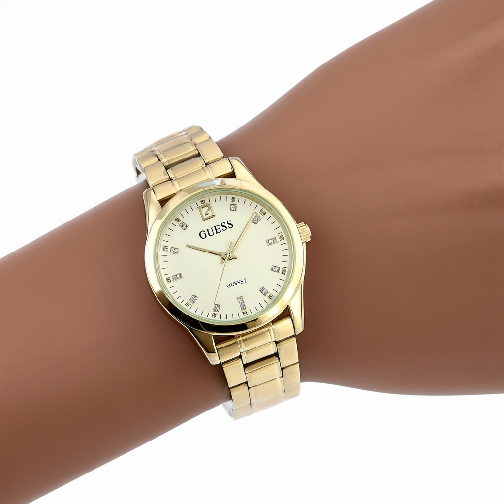 GUESS Women's U0232L2 Active Sport Gold-Tone Mid-Size Watch