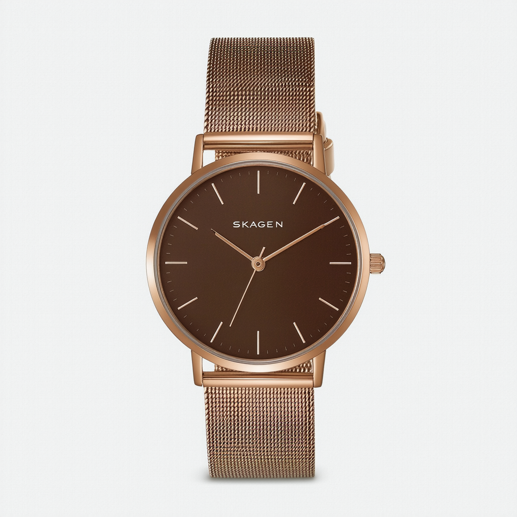 Skagen Women's 108SDD Quartz Brown Dial Stainless Steel Watch
