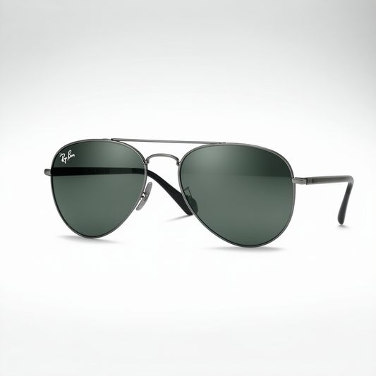 New Ray Ban Warrior RB3342 004/58 Gunmetal/Crystal Green Polarized 60mm Sunglasses