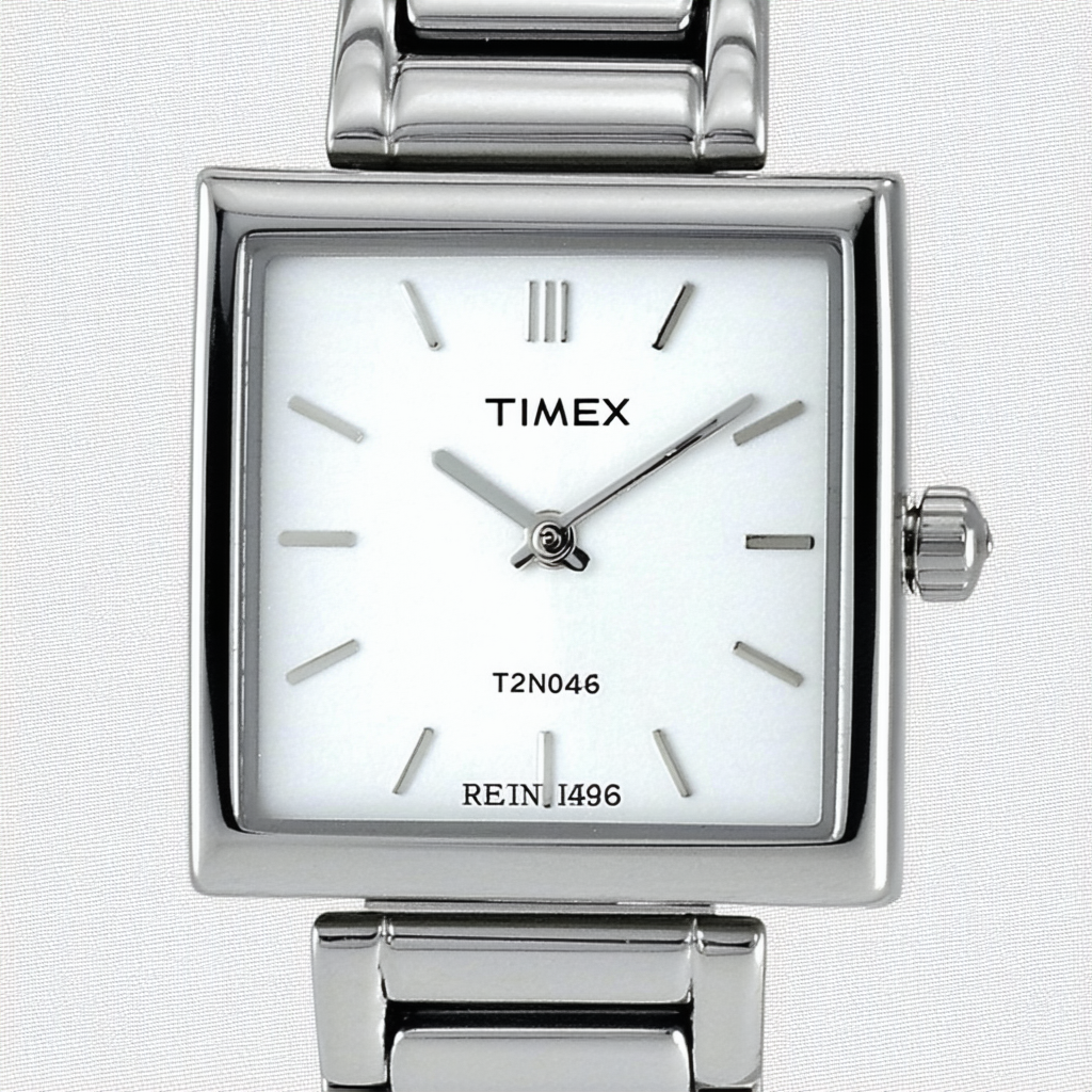 Timex Women's T2N046 Silver-Tone Fashion Rectangle Dress Watch