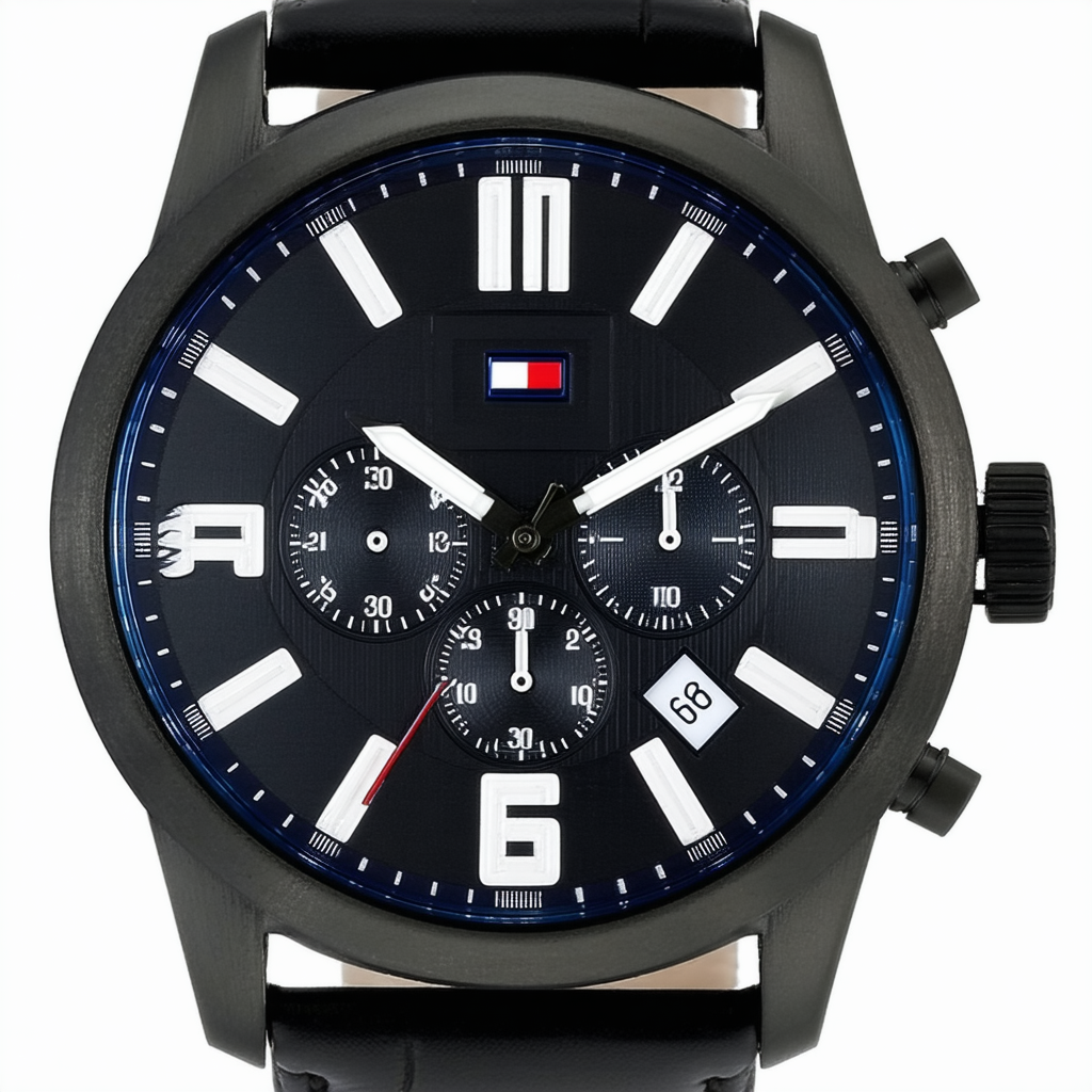 Tommy Hilfiger Men's 1791200 Casual Sport Analog Display Quartz Black Watch