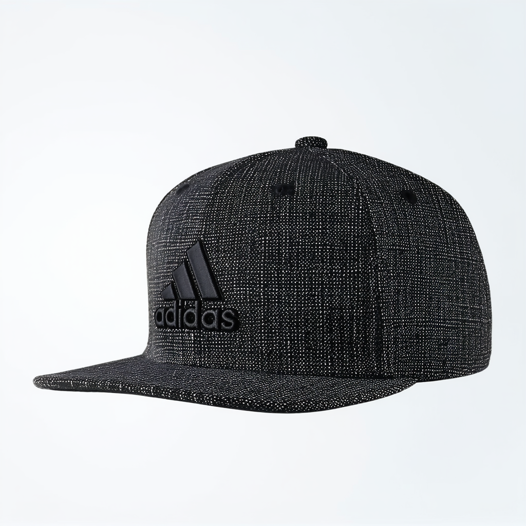 adidas Men's Originals Snapback Flat Brim Cap, Black Tweed/Black, One Size