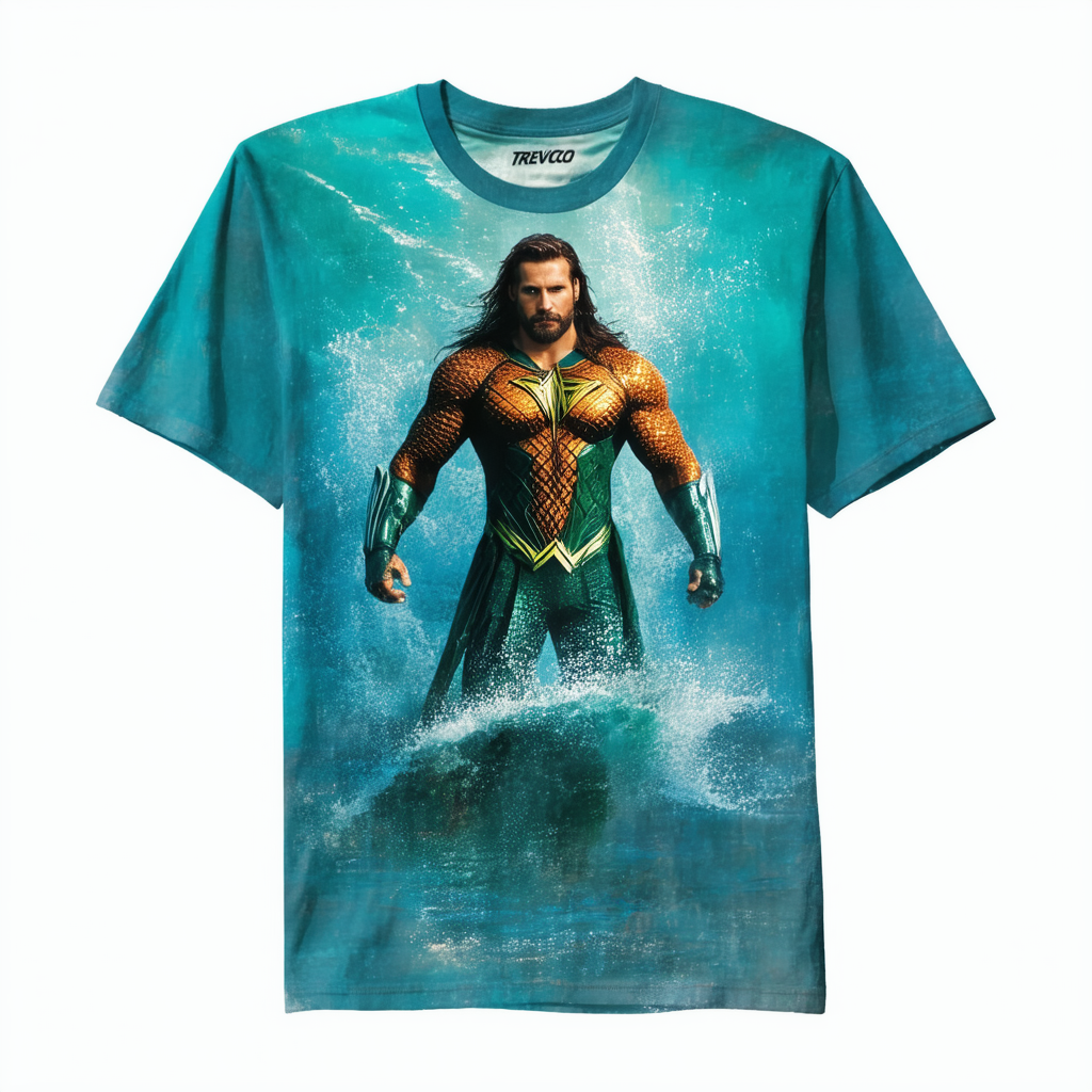 Trevco Men's Dc Aquaman Ride Free Adult T-Shirt