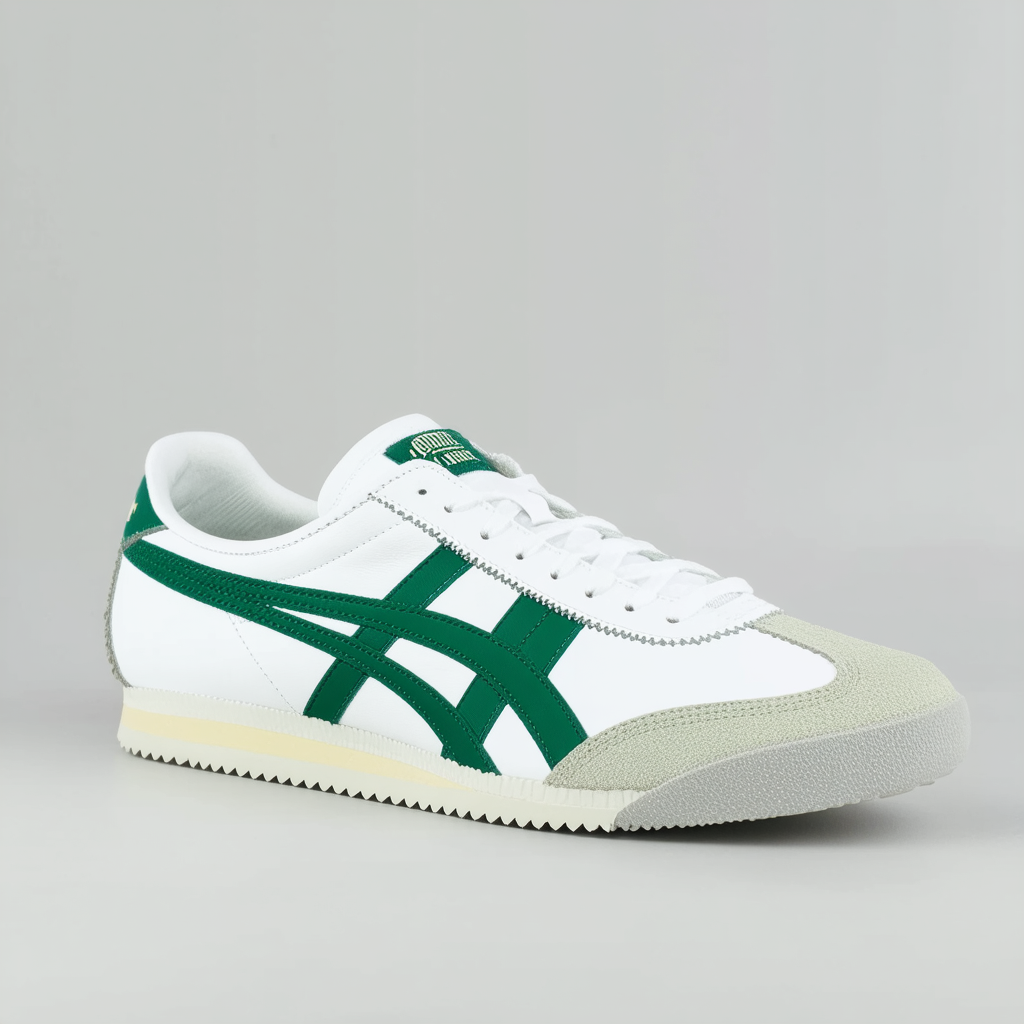 Onitsuka Tiger Men's Mexico 66 HL7C2.0188 Lace-Up Fashion Sneaker,White/Emerald Green,13 M US