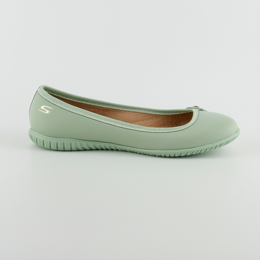 Skechers Womens Ballet Flat, Green,6