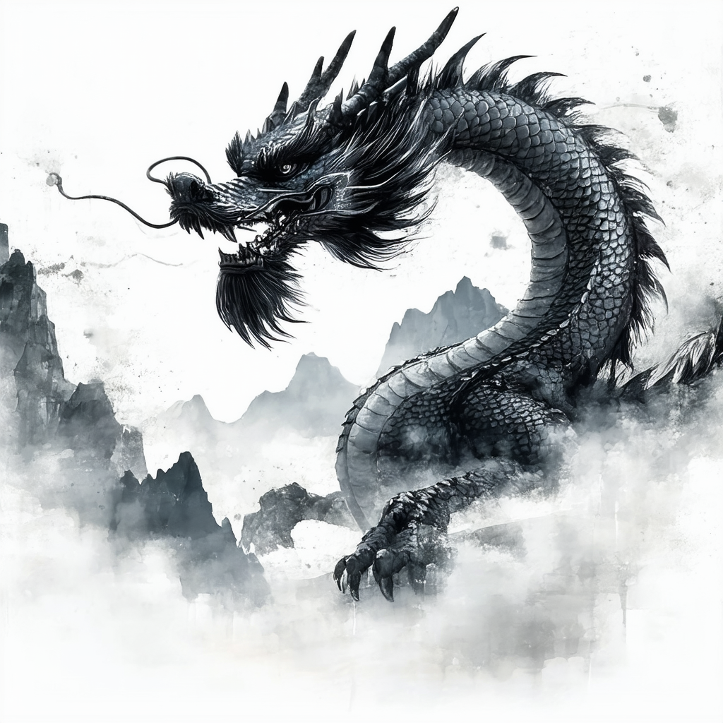 The Mountain Black Dragon Adult T-Shirt, Black, 5XL