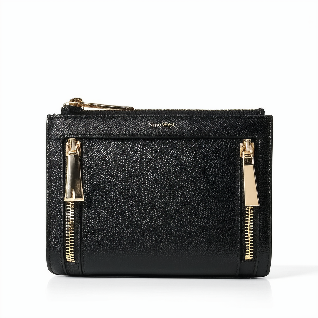 Nine West Go to Glamour Black Multi Zip Around Wt