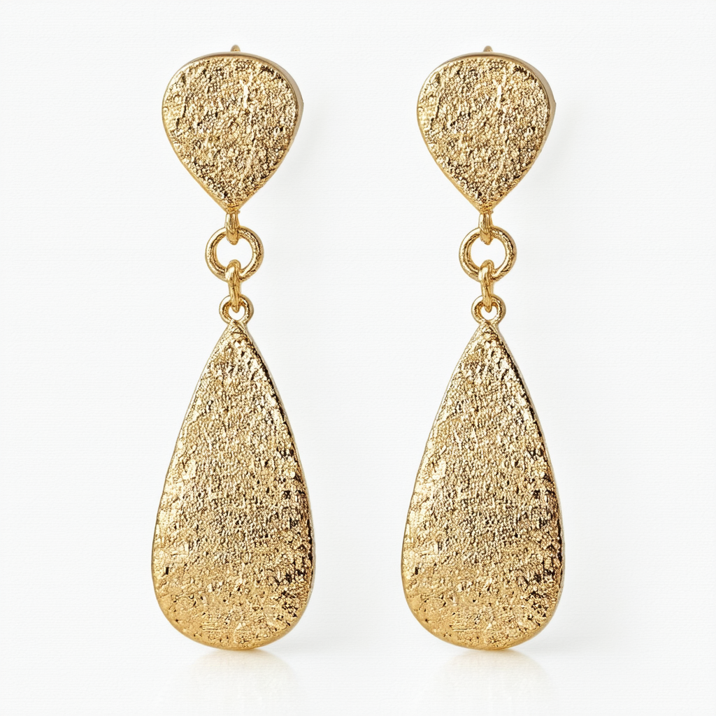 Amazon Collection Teardrop Gold-Tone Statement Earrings