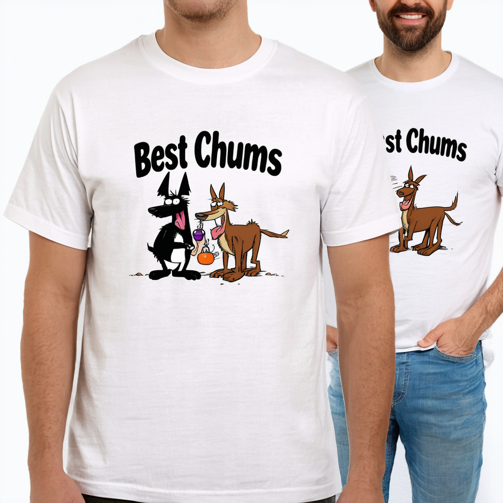 Trevco Men's Rocky & Bullwinkle Best Chums T-Shirt