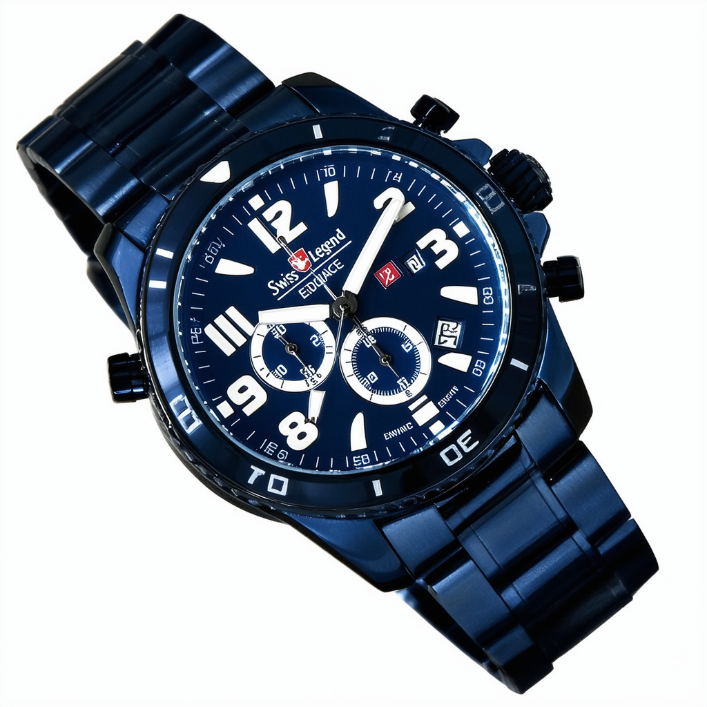 Swiss Legend Men's Endurance Chronograph Dark Blue Dial Stainless Steel