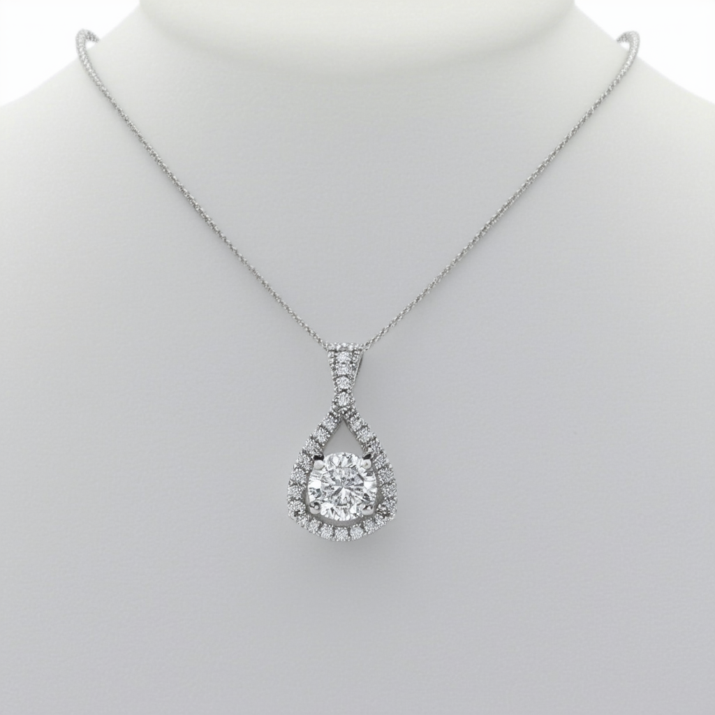 Amazon Collection Sterling Silver Diamond Pendant Necklace (1/10cttw, I-J Color, I2-I3 Clarity), 18"