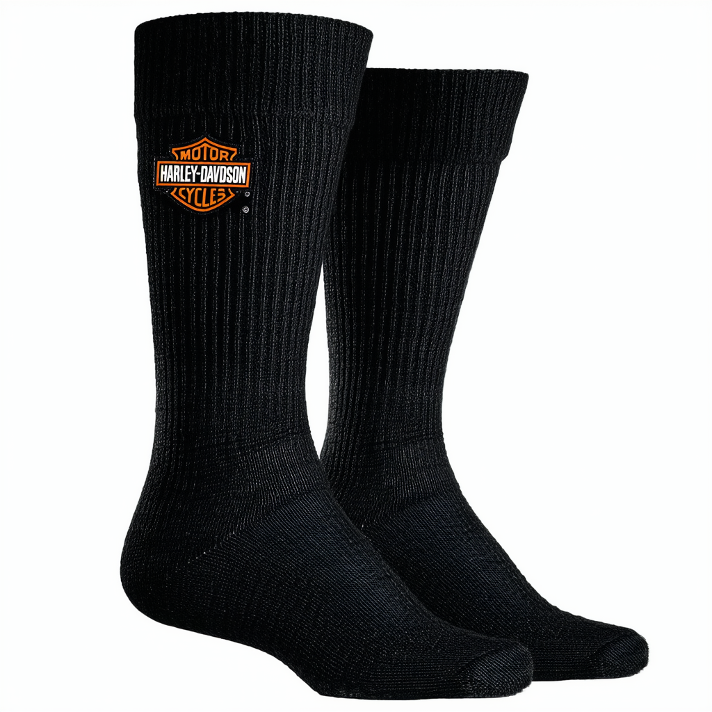 Harley-Davidson Wolverine Men's Ribbed Wool Riding Socks, Black D99051470-001