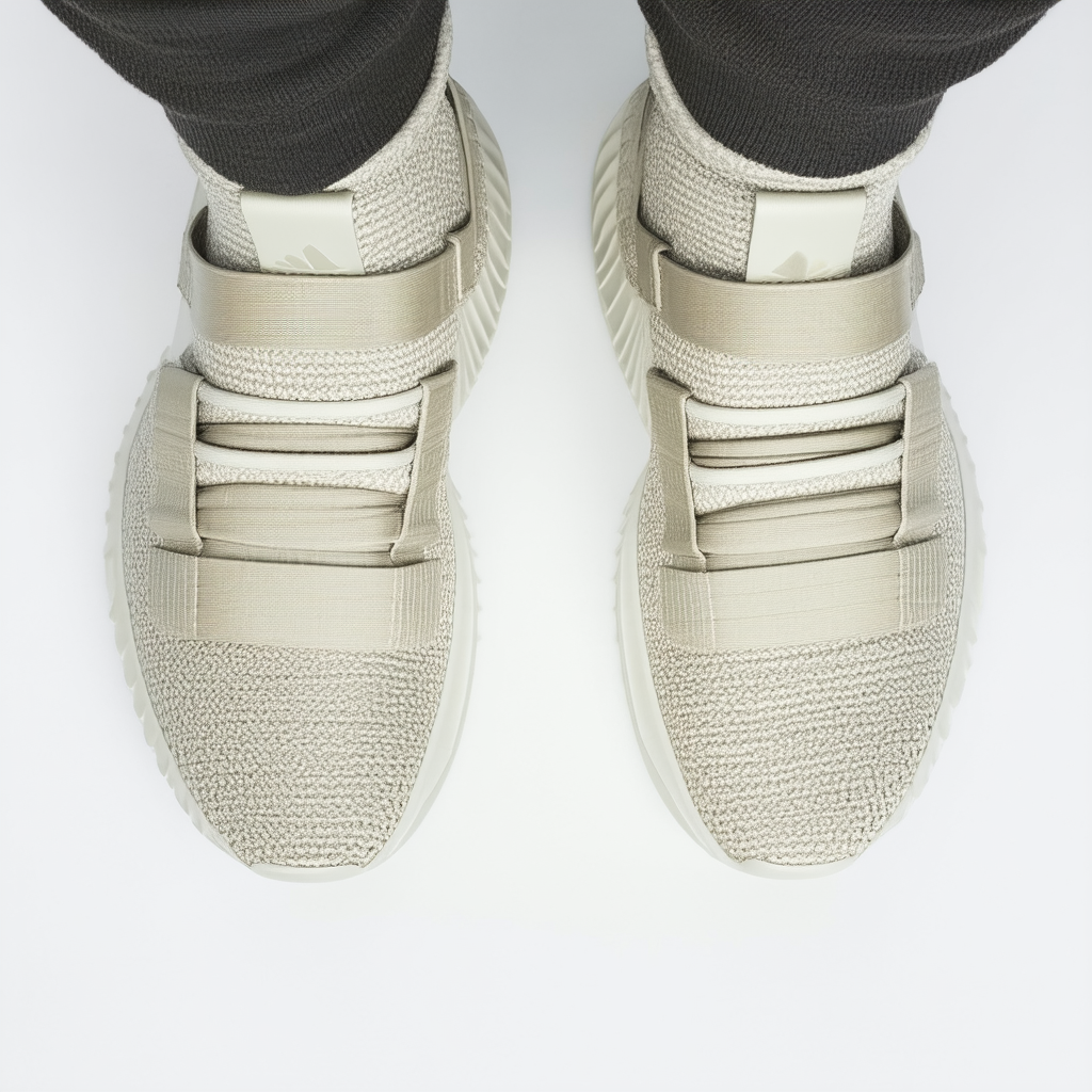 adidas Men's Tubular Invader Strap Shoes Sesame/Sesame/Semi Solar Slime 9