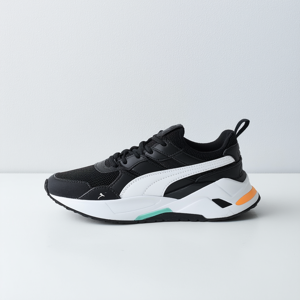 PUMA Mens Style Rider Petrol Spill Lace Up Sneakers Casual Shoes Casual - Black, Off White