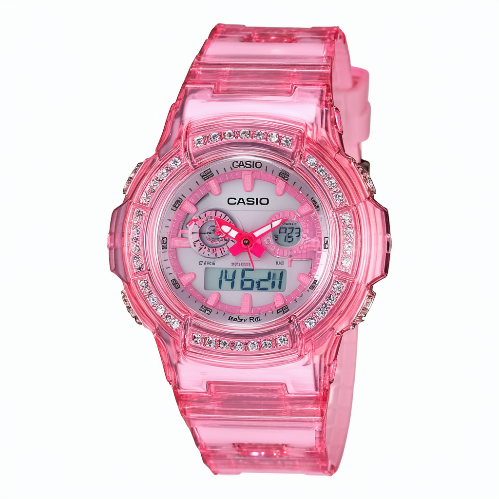 Casio Women's BG2200-4CR Baby-G Pink Crystal Cut Watch