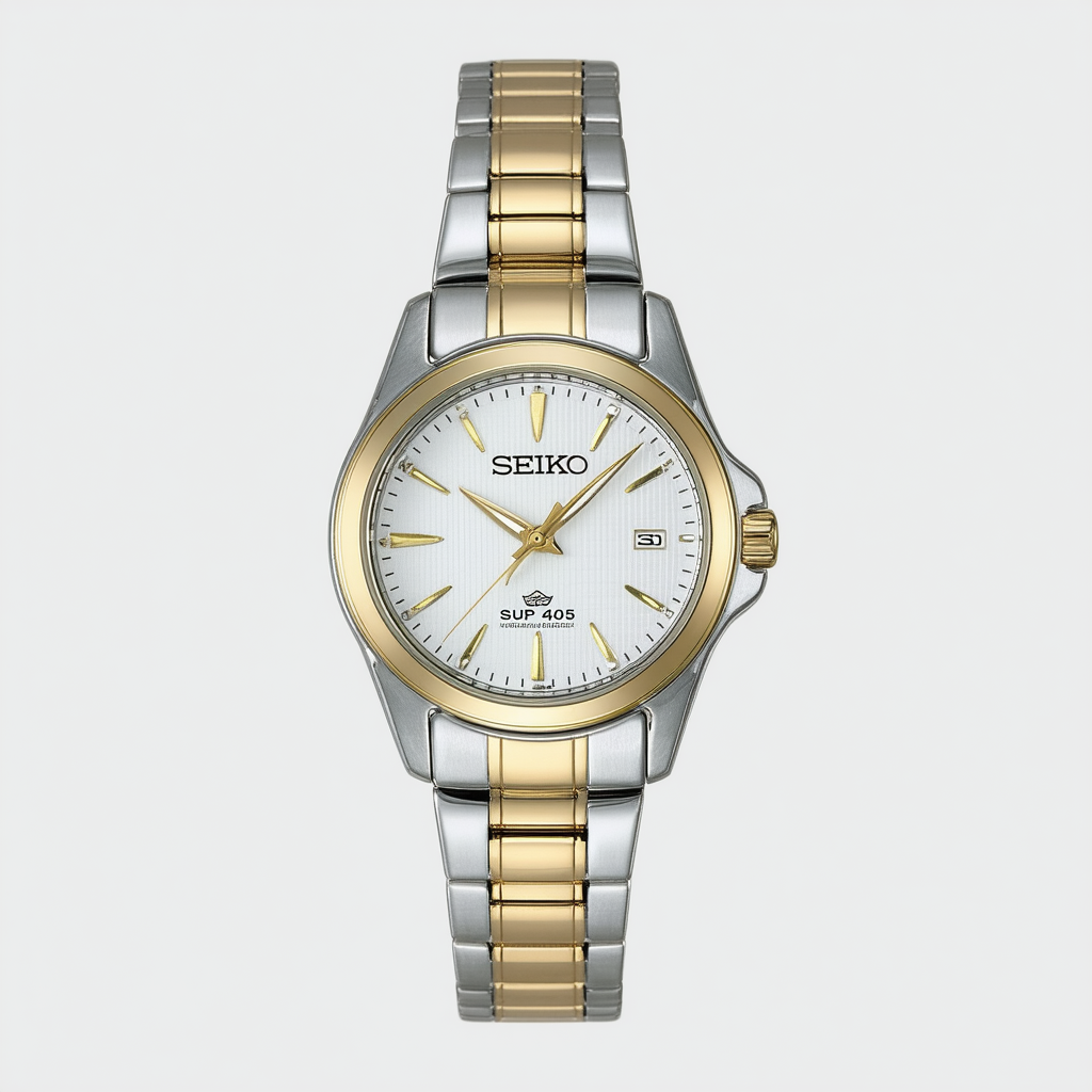 SEIKO Women's SUP405 Ladies' Dress Sport Analog Display Japanese Quartz Two Tone Watch