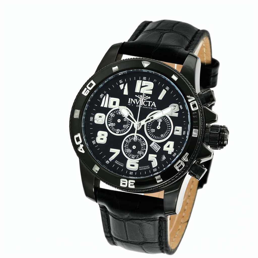 Invicta Men's 2995 II Collection Mutli-function Black Leather Watch