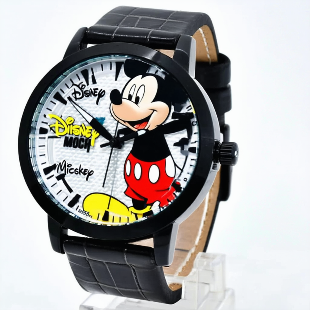 Disney Men's W001856 Mickey Mouse Analog Display Analog Quartz Black Watch