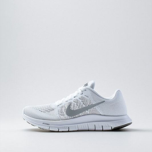 Nike Women's Free 5.0 TR Fit 4 White/Mtllc Silver/Mtllc Slvr Training Shoe 6 Women US
