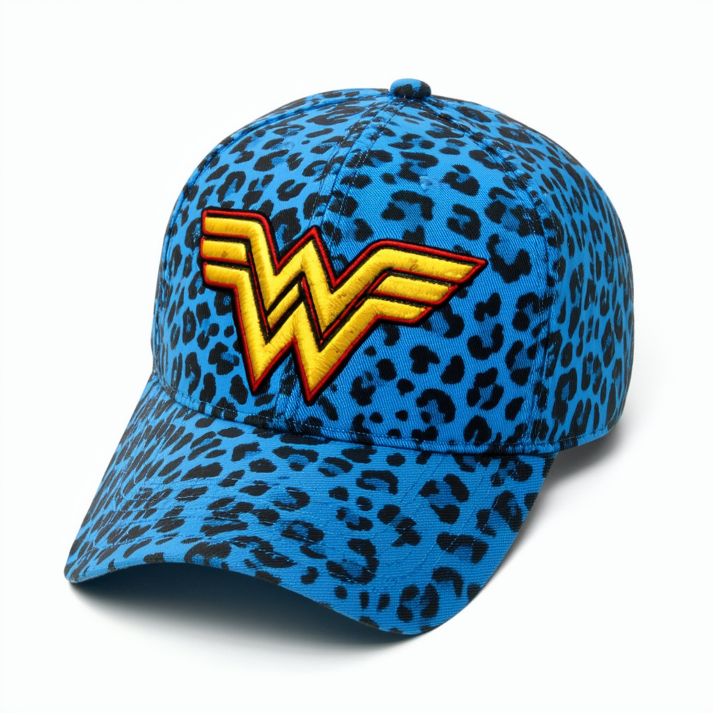 Bioworld Wonder Woman Comic Book Superhero Leopard Print Logo Dad Hat