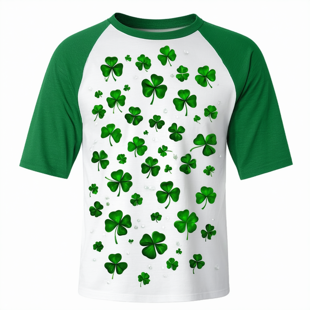 Threadrock Green Shamrock of Shamrocks Unisex Raglan T-shirt