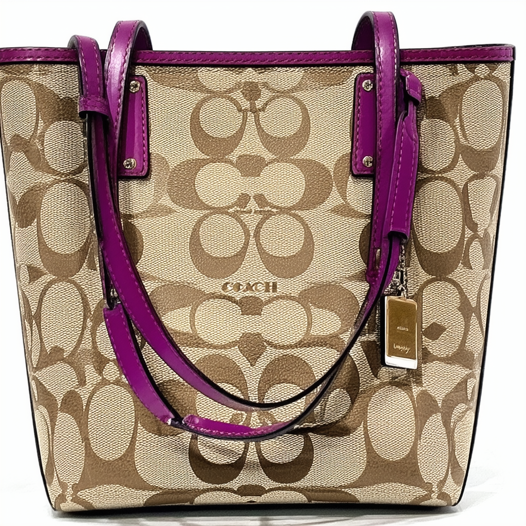 COACH Daisy Signature Pocket Tote - Khaki/Violet