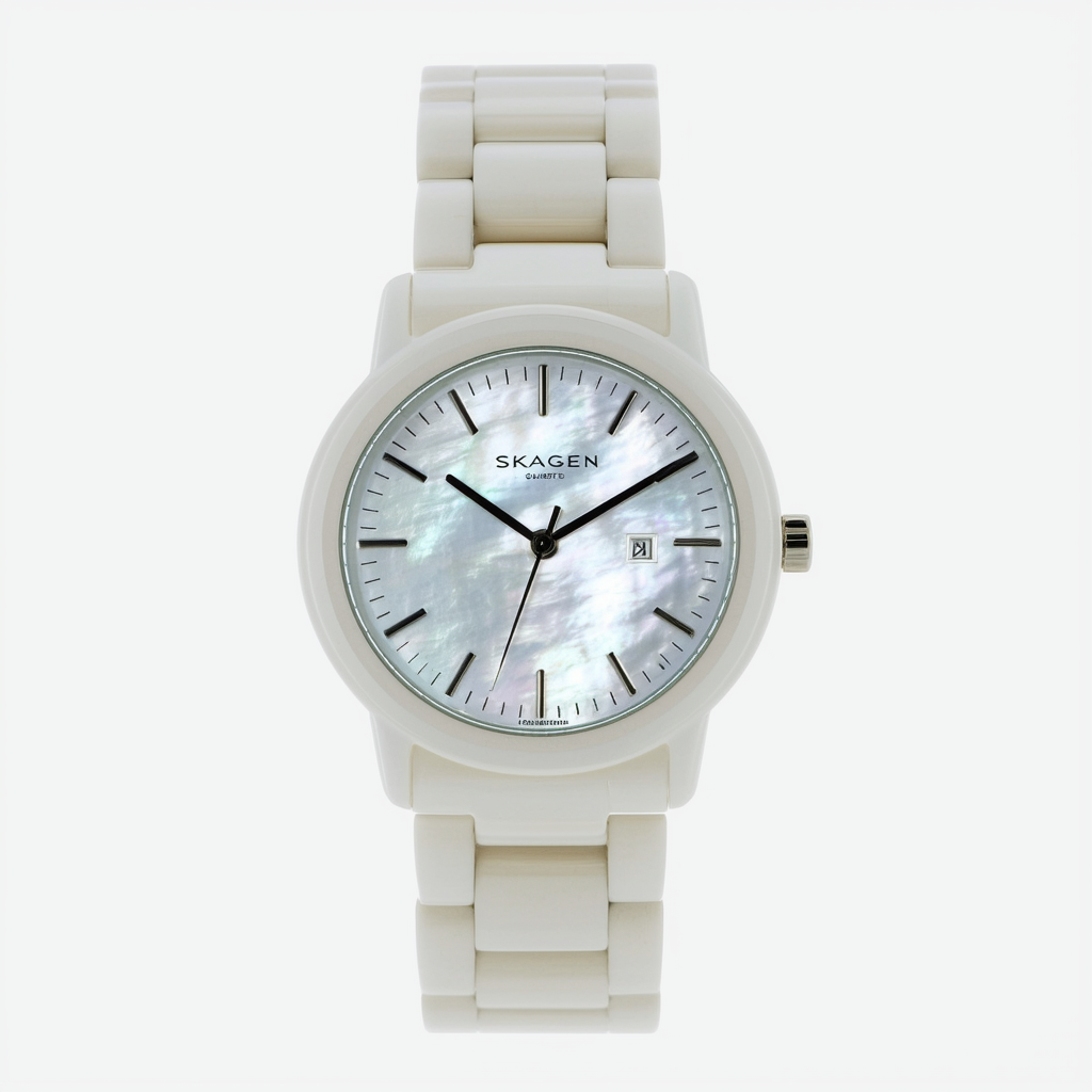 Skagen Women's 817SCWG Quartz Ceramic Mother-Of-Pearl Dial Watch