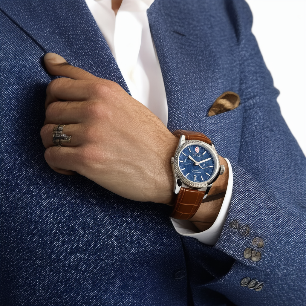 Gucci Swiss Quartz Stainless Steel and Leather Dress Brown Men's Watch(Model: YA126271)